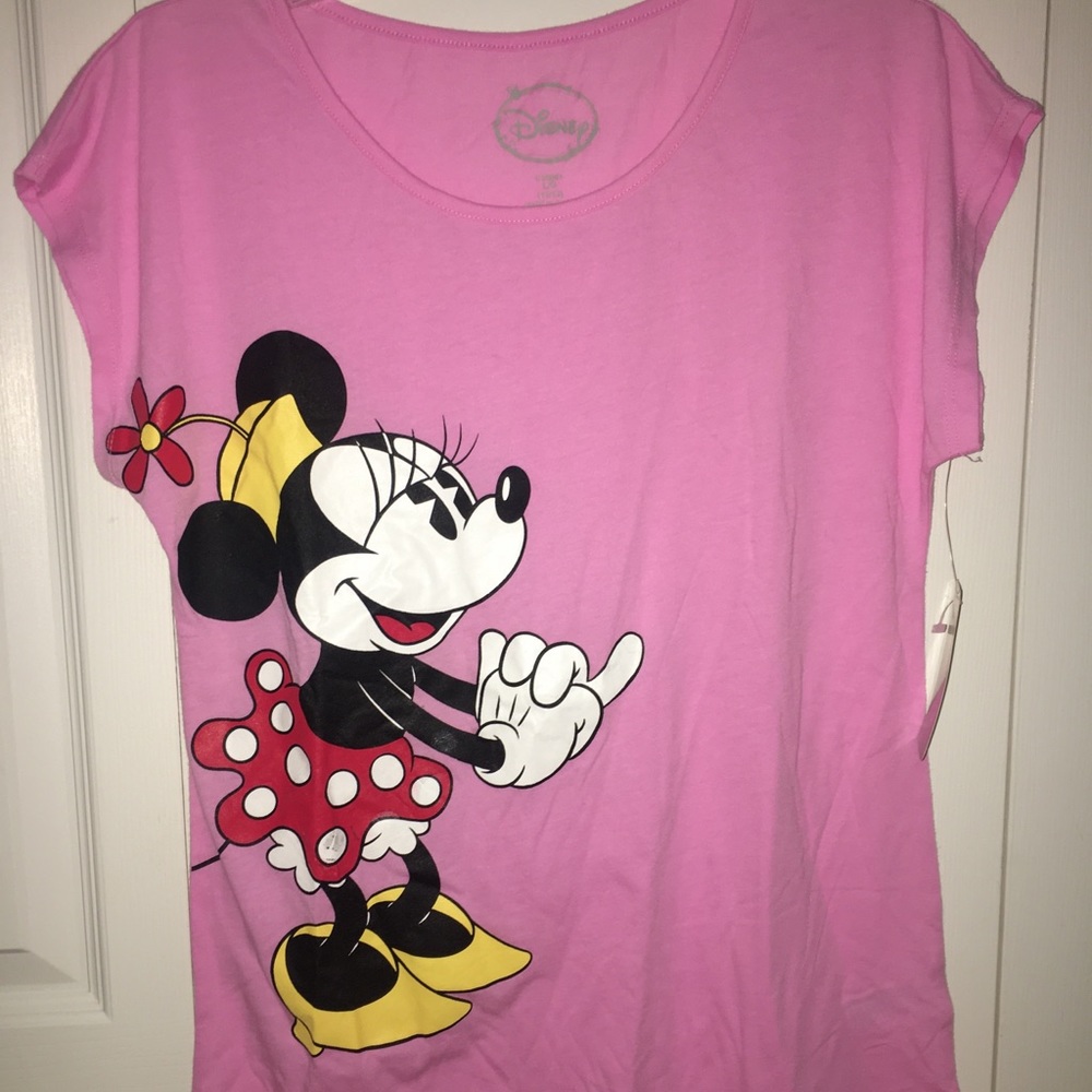 New Pink Minnie Mouse Short-sleeved Pijama Top